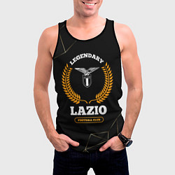 Майка-безрукавка мужская Лого Lazio и надпись Legendary Football Club на те, цвет: 3D-черный — фото 2