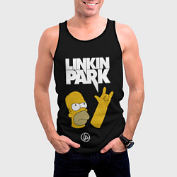 Майка-безрукавка мужская LINKIN PARK ГОМЕР СИМПСОН, SIMPSONS, цвет: 3D-черный — фото 2