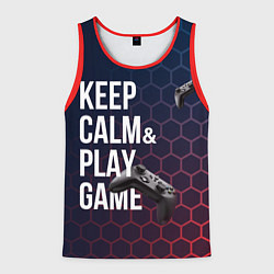 Мужская майка без рукавов KEEP CALM& PLAY GAME PATTERN HEXAGONAL