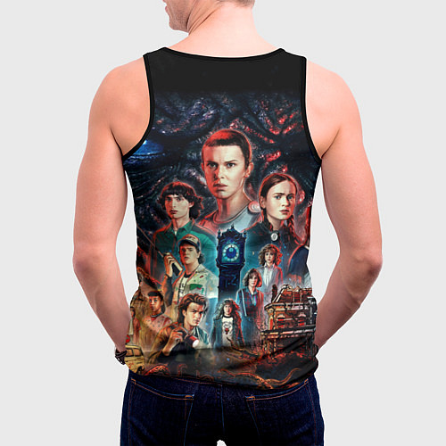 Мужская майка без рукавов ОЧЕНЬ СТРАННЫЕ ДЕЛА 4 STRANGER THINGS 4 / 3D-Черный – фото 4