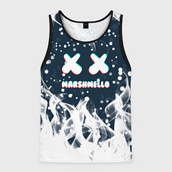 Майка-безрукавка мужская Marshmello белый огонь, цвет: 3D-черный