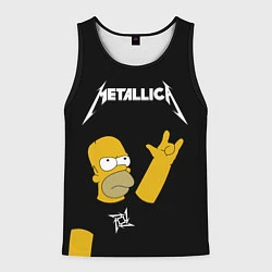 Майка-безрукавка мужская Metallica Гомер Симпсон рокер, цвет: 3D-черный