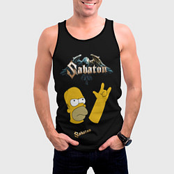 Майка-безрукавка мужская Sabaton Гомер Симпсон рокер, цвет: 3D-черный — фото 2