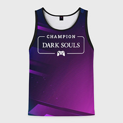 Майка-безрукавка мужская Dark Souls Gaming Champion: рамка с лого и джойсти, цвет: 3D-черный