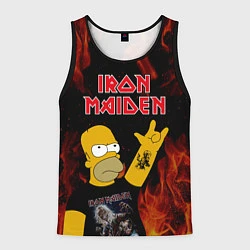 Майка-безрукавка мужская Iron Maiden Гомер Симпсон Рокер, цвет: 3D-черный