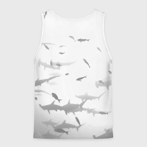 Мужская майка без рукавов Акула Let me out - пасть акулы / 3D-Белый – фото 2