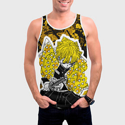 Майка-безрукавка мужская Клинок, рассекающий демонов Зеницу, цвет: 3D-белый — фото 2