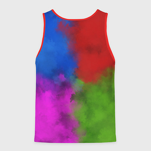Мужская майка без рукавов Хаос абстракция / 3D-Красный – фото 2