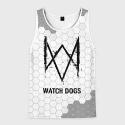 Майка-безрукавка мужская Watch Dogs Glitch на темном фоне FS, цвет: 3D-белый