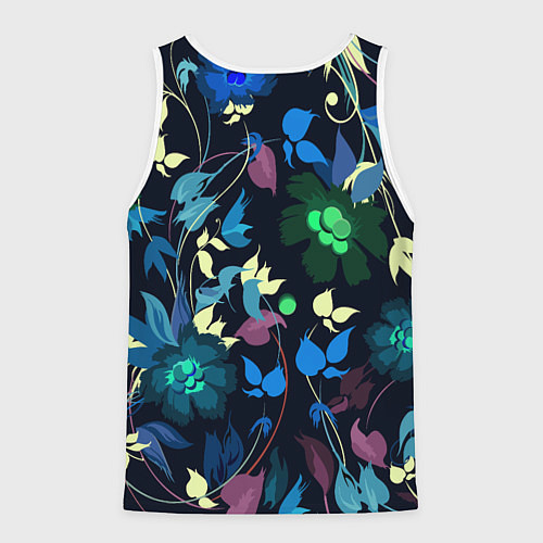 Мужская майка без рукавов Color summer night Floral pattern / 3D-Белый – фото 2