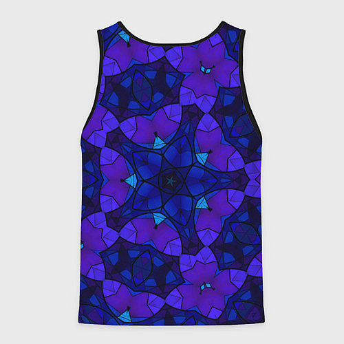 Мужская майка без рукавов Калейдоскоп -геометрический сине-фиолетовый узор / 3D-Черный – фото 2