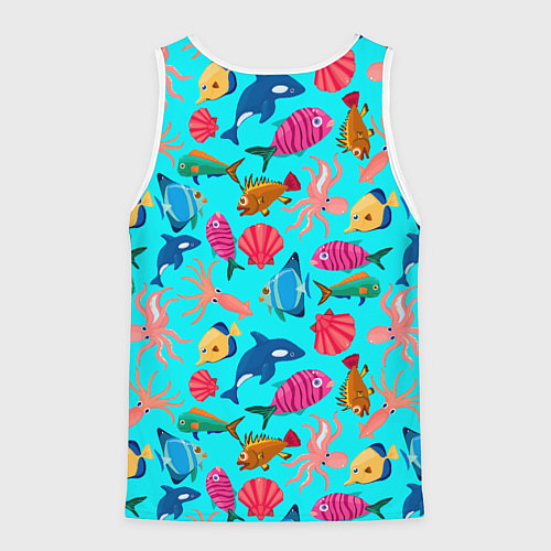 Мужская майка без рукавов THE UNDERWATER WORLD OF THE OCEAN / 3D-Белый – фото 2