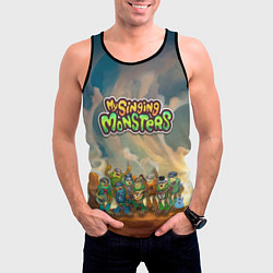 Майка-безрукавка мужская My singing monsters САХАСЕМЬЯ, цвет: 3D-черный — фото 2