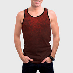 Майка-безрукавка мужская Мраморный красно-черный градиент, цвет: 3D-черный — фото 2