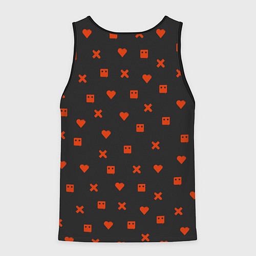 Мужская майка без рукавов Love Death and Robots red pattern / 3D-Черный – фото 2