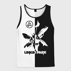 Мужская майка без рукавов Linkin Park логотип черно-белый