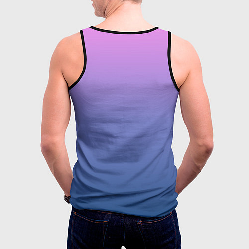 Мужская майка без рукавов PINK-BLUE GRADIENT ГРАДИЕНТ / 3D-Черный – фото 4