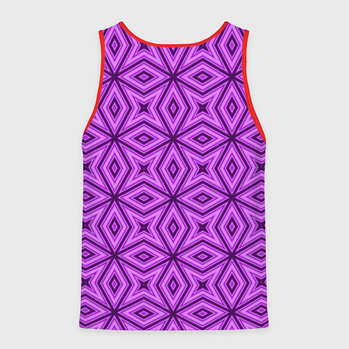 Мужская майка без рукавов Геометрический узор в розово-малиновых тонах / 3D-Красный – фото 2