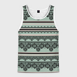 Мужская майка без рукавов Black lace черное кружево