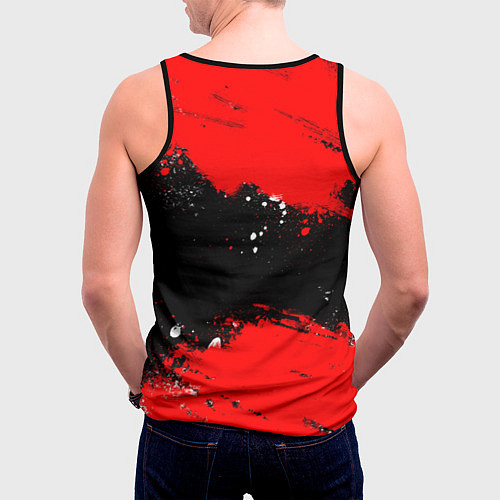 Мужская майка без рукавов Я РУССКИЙ Брызги красные / 3D-Черный – фото 4
