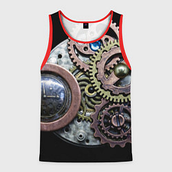 Майка-безрукавка мужская Mechanism of gears in Steampunk style, цвет: 3D-красный