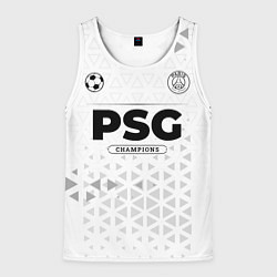 Майка-безрукавка мужская PSG Champions Униформа, цвет: 3D-белый