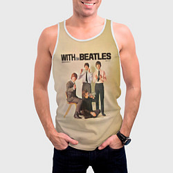 Майка-безрукавка мужская With The Beatles, цвет: 3D-белый — фото 2