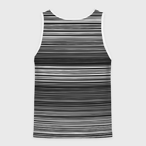 Мужская майка без рукавов Black and white thin stripes Тонкие полосы / 3D-Белый – фото 2