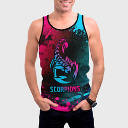 Майка-безрукавка мужская Scorpions Neon Gradient, цвет: 3D-черный — фото 2