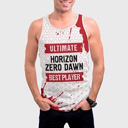 Майка-безрукавка мужская Horizon Zero Dawn: красные таблички Best Player и, цвет: 3D-белый — фото 2