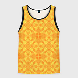 Майка-безрукавка мужская Желтый абстрактный летний орнамент, цвет: 3D-черный