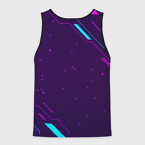 Мужская майка без рукавов Символ Dead by Daylight в неоновых цветах на темно / 3D-Черный – фото 2