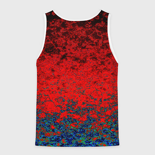 Мужская майка без рукавов Абстрактный узор мраморный красно-синий / 3D-Белый – фото 2