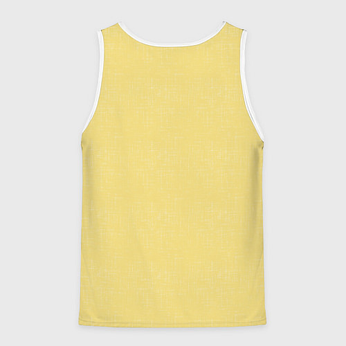 Мужская майка без рукавов Текстурированный лимонно-желтый однотонный / 3D-Белый – фото 2