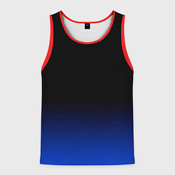 Мужская майка без рукавов Черный с синим градиент