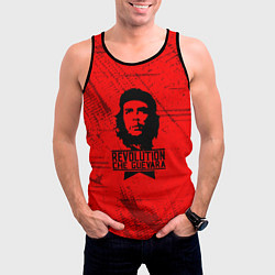 Майка-безрукавка мужская Че Гевара - на красном фоне, цвет: 3D-черный — фото 2