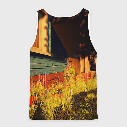 Мужская майка без рукавов Hello Neighbor Привет сосед Сосед поливает / 3D-Белый – фото 2