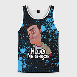 Майка-безрукавка мужская Hello Neighbor Привет сосед Ник Рот, цвет: 3D-белый