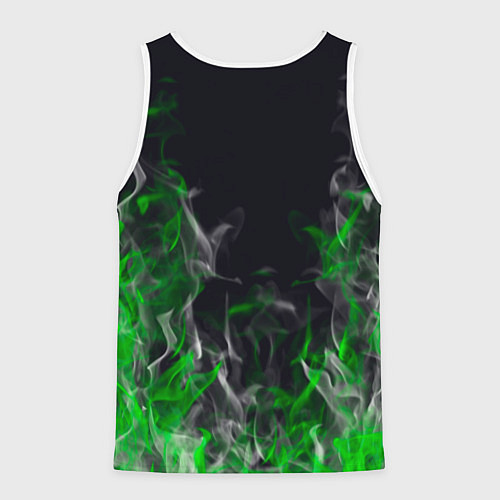 Мужская майка без рукавов Pubg - зелёное пламя / 3D-Белый – фото 2