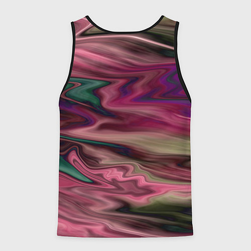 Мужская майка без рукавов Абстрактный размытый узор в розово-зеленых цветах / 3D-Черный – фото 2
