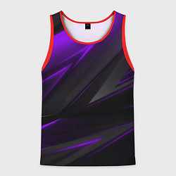 Майка-безрукавка мужская Geometry Черный и фиолетовый, цвет: 3D-красный