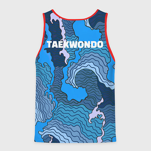 Мужская майка без рукавов ТХЭКВОНДО ITF МОРСКИЕ ВОЛНЫ / 3D-Красный – фото 2