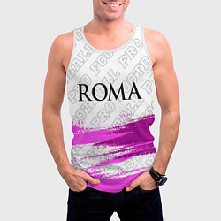 Майка-безрукавка мужская Roma pro football: символ сверху, цвет: 3D-белый — фото 2