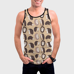 Майка-безрукавка мужская Charming hedgehogs, цвет: 3D-черный — фото 2
