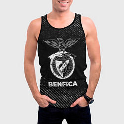Майка-безрукавка мужская Benfica с потертостями на темном фоне, цвет: 3D-черный — фото 2