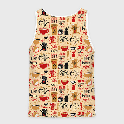 Мужская майка без рукавов Start your day with of coffee / 3D-Белый – фото 2