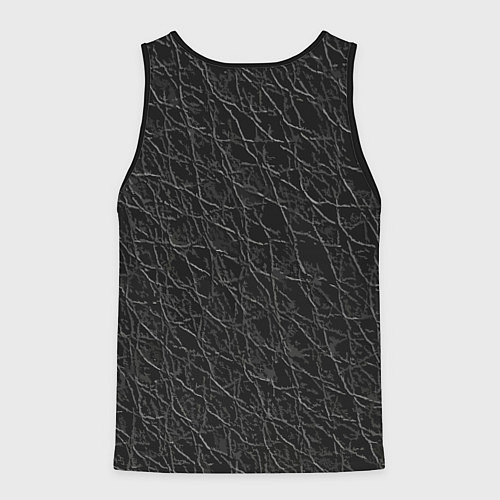 Мужская майка без рукавов Имитация кожи - паттерн / 3D-Черный – фото 2