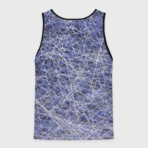 Мужская майка без рукавов Паттерн из хаотичных линий - экспрессия / 3D-Черный – фото 2