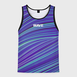Майка-безрукавка мужская Абстрактные волны Wave - синие, цвет: 3D-черный