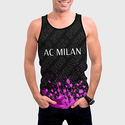 Майка-безрукавка мужская AC Milan pro football: символ сверху, цвет: 3D-черный — фото 2